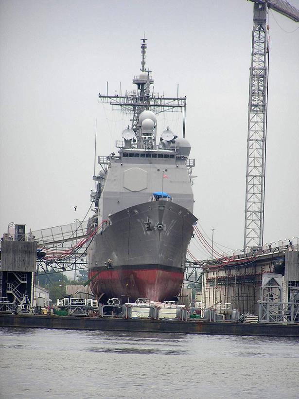 USS Vella Gulf (CG-72) in Drydock - August 23, 2005